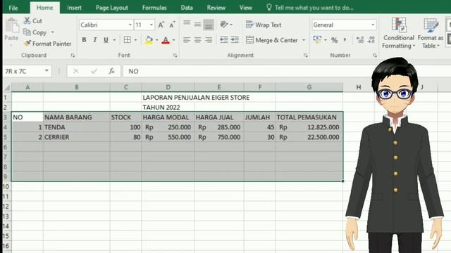 Membuat Laporan Penjualan Menggunakan Ms Excel (RUMUS SUM)  #yusuffirdaoes #excel #exceltutorial