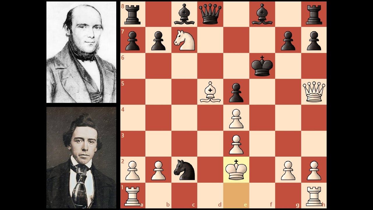 Победа Пола Морфи над Андерсеном за 17 ходов, 9-я партия матча 1858 года, Париж.