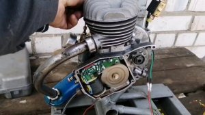 Запуск, работа двигателя Д-6, с электронным зажиганием Новикова, (тест).