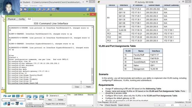 6.3.3.8 Packet Tracer - Inter-VLAN Routing Challenge - 5.4.1.2 Skills Integration Challenge