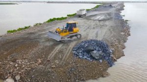 Строительство, дорога на озере, очередной обзор