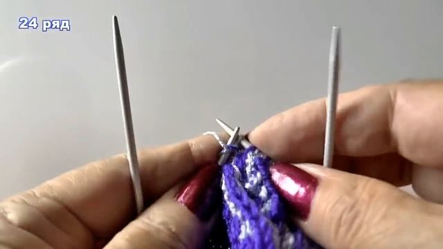 Шапочка с ушками спицами. Вязание шапки узором.