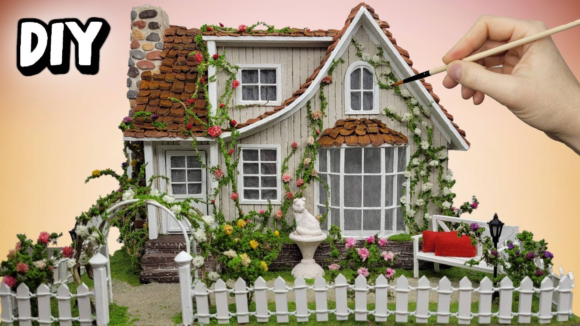 Уютный дом с садом из картона своими руками / DIY смотреть онлайн