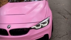 Custom pink bmw coupe with custom heart pink rims