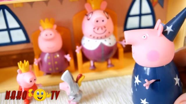 Свинка Пеппа  Мультик из игрушек  Королевская семья Свинки Пеппи выпал первый снег Peppa Pig смотреть онлайн