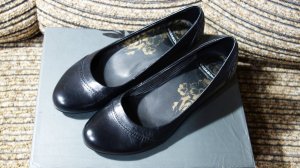 Туфли кожаные чёрные лодочки раз.36