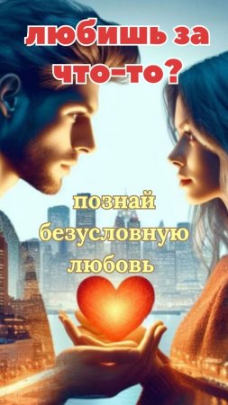 Любишь за что- то?  Познай безусловную любовь.