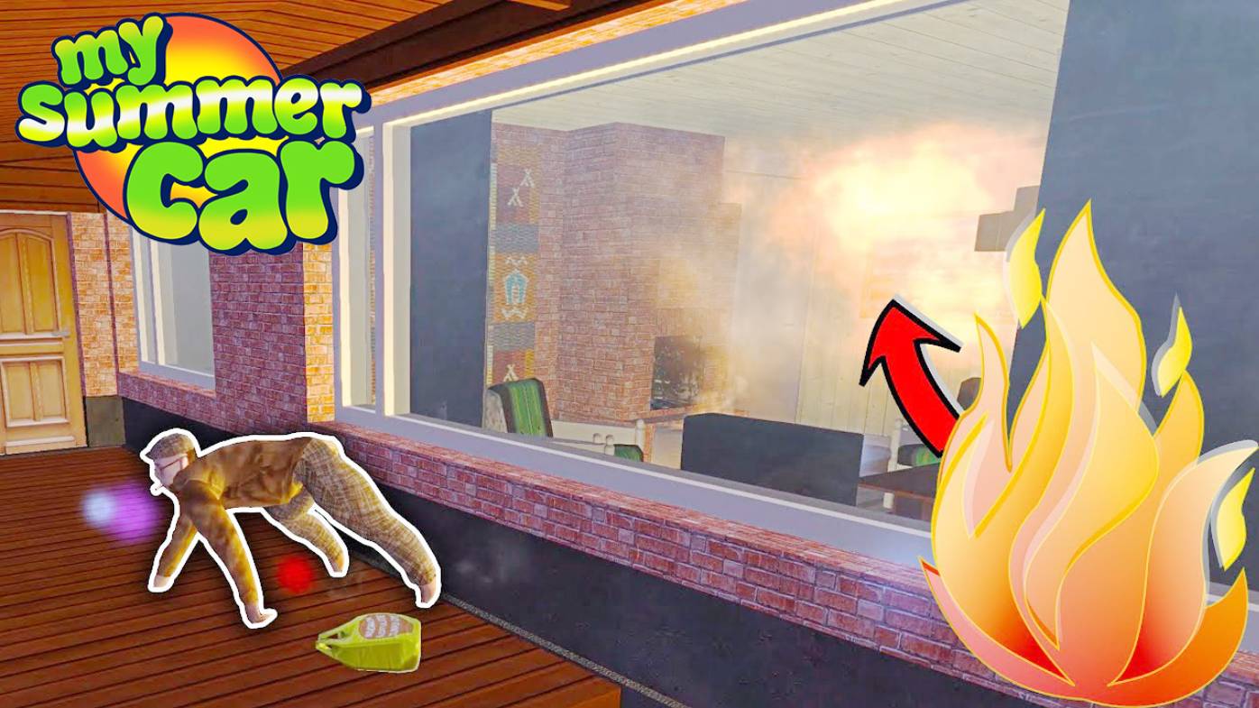 ПОЖАР ДОМА ПОСЛЕ КАРТОЧНОЙ ИГРЫ С СВИНЬЕЙ ВНУТРИ - My Summer Car смотреть онлайн