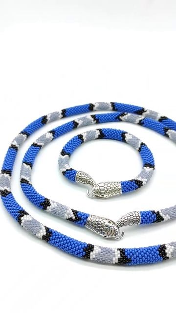 два колье и браслет Змея аспид синий смотреть онлайн