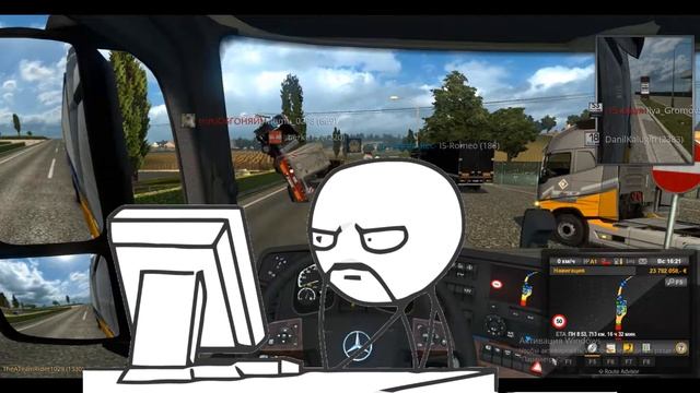 Euro Truck Simulator 2 идиоты ,приколы, фейлы на дороге дураков и не только # 4 смотреть онлайн