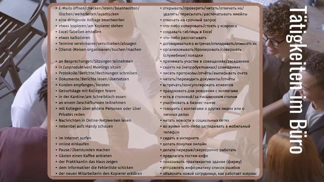 16 ВИДЕОУРОК TÄTIGKEITEN IM BÜRO - РАБОЧАЯ ДЕЯТЕЛЬНОСТЬ В ОФИСЕ #ирина_цырульникова  #немецкий_язык