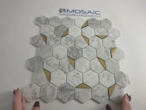 Мозаика HEXAGON CARRARA GOLD