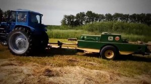 Сенокос. Пресс-подборщик john deere. Трактор ЮМЗ