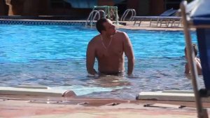 Веселые купания моржа в бассейне)