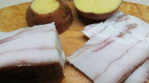 Шашлык из картофеля с салом