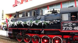 ПАРОВОЗ ЭМ710-46 С ПОЕЗДОМ ПОБЕДЫ НА ст.ЛИПЕЦК.