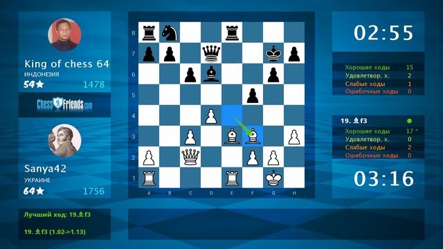 Chess Game Analysis: Sanya42 - King of chess 64 : 1-0 (By ChessFriends.com)