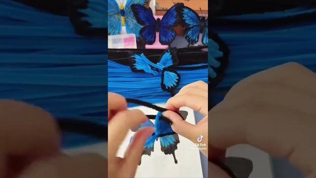 Шикарная бабочка из синельной проволоки