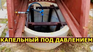 Капельный полив ТЕПЛОЙ водой из колодца скважины под давлением