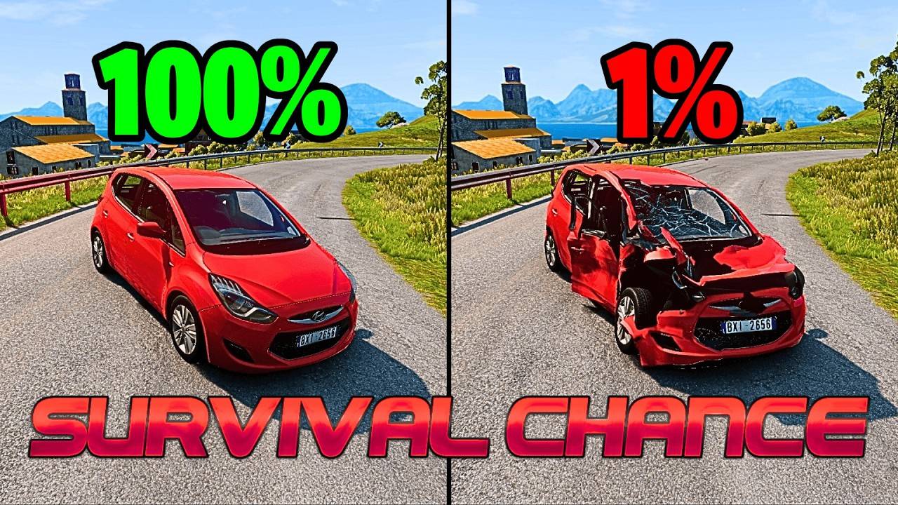 Реалистичные аварии с шансом на выживание #77 😱|BeamNG.Drive| Бименджи Драйв