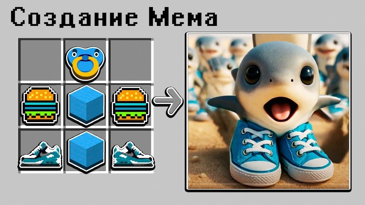 😱 Как СКРАФТИТЬ БЕЙБИ ТРАЛАЛЕЛО ТРАЛАЛА МЕМ В МАЙНКРАФТ  БРЕЙНРОТ ЖИВОТНЫЕ