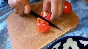 Кишга помидор беркитамиз. сезонный помидор салат.🍅🍅🥬🥬🥒🥒🧅🧅🧄🧄