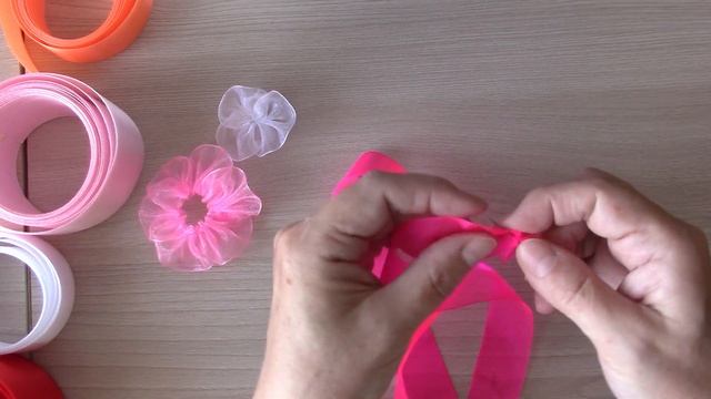 Ribbon flower. Цветок из ленты.