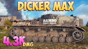 Dicker Max - 3 Фрагов 4.3K Урона - Редкий! - Мир Танков
