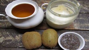 Десерт из творога с киви с семенами чиа