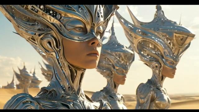 Eternal Watchers Among the Cosmic Dunes | AI-Generated Scene Video 250