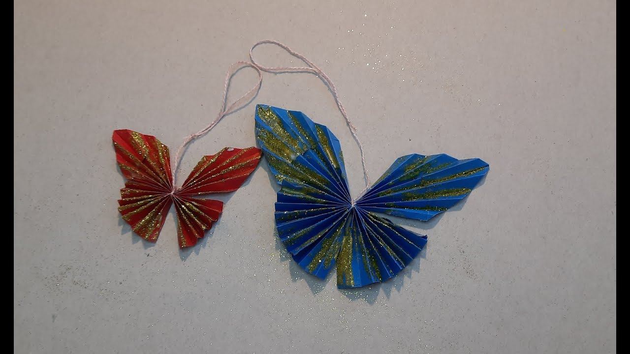 DIY Easy Paper Butterfly / Origami for Beginners, Бабочка из цветной бумаги, поделка своими руками.