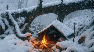 Выживание в одиночку в снежную бурю | Без палатки, без спального мешка, Только огонь и мужество!