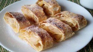 Яблочный рулет из лаваша