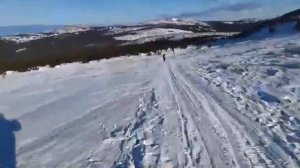 Гора Большой Иремель - спуск на сноублейдах!