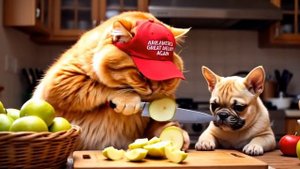 Cat Finds Abandoned French Bulldog Puppy – Takes Him Home, Cares for Him & Makes