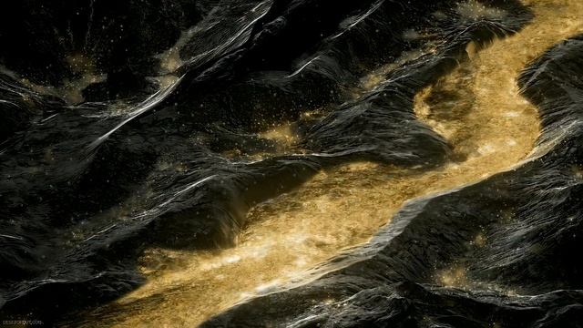Золотая Река | Golden River Fantasy Abstract - Живые Обои