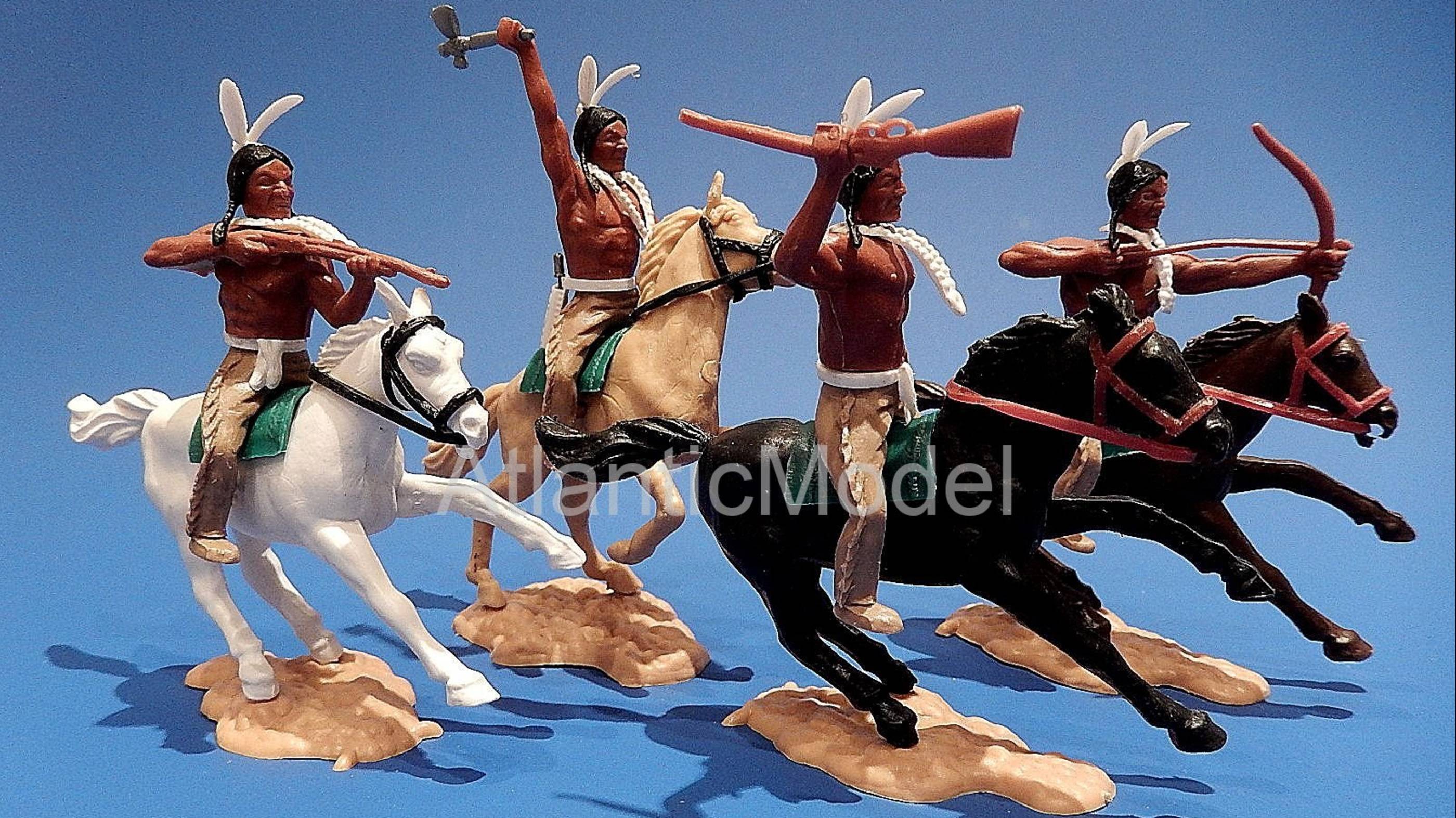 солдатики Timpo №04 индейцы серия 3, конные, 3 фигуры 3 возы смотреть онлайн