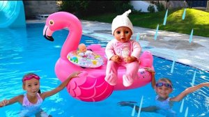 Куклы Беби Бон Видео для детей Ксения и Арина играют Как Мама с куклами на море