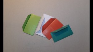 Прямоугольный конверт из цветной бумаги. Без клея и ножниц