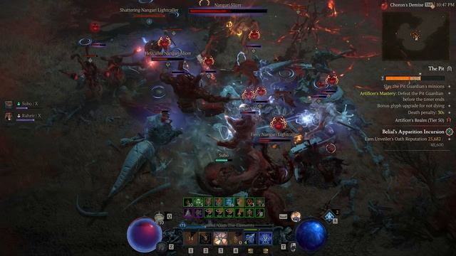 Diablo IV S8 PIT 50 Sorcerer 10-21 without unique or mythical