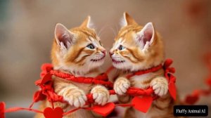 Adorable Kittens Fall In Love On Valentine’s Day _ Heartwarming Cat Moments