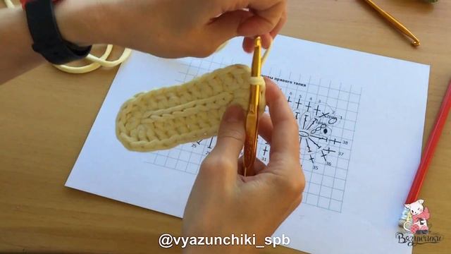 Подошва для тапочек из трикотажной пряжи смотреть онлайн