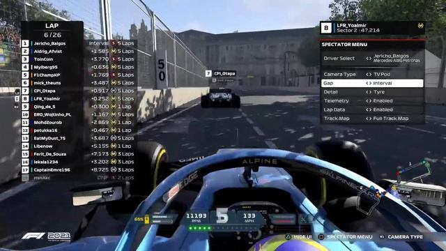 F1 2021 - ERO PS F2 - S7 R8 - AZERBAIJAN GP смотреть онлайн