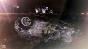 В Челябинской области машина врезалась в Honda и загорелась