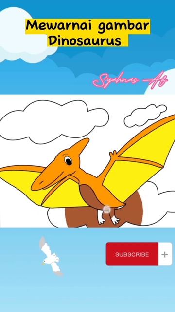 cara mewarnai gambar Dinosaurus Pterodacty | mewarnai gambar Dinosaurus terbang Pterodacty #shorts