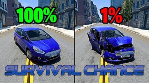 Реалистичные аварии с шансом на выживание #76 😱|BeamNG.Drive| Бименджи Драйв