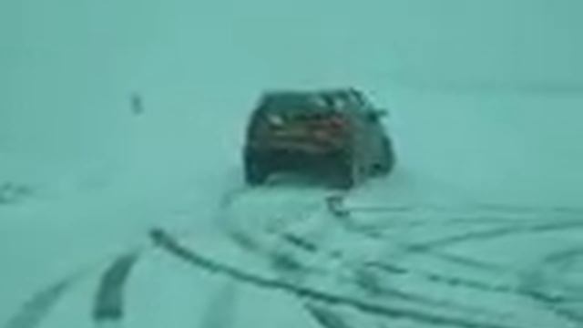 Fiat Punto burning in the snow