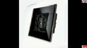 #Bingoelec #черные #двойная #розетка #и #сенсорный #выключатель #со #стеклянной #панелью