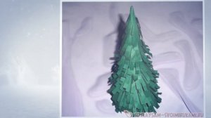 Простая и симпатичная елочка из бумаги