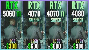 RTX 5060 TI vs RTX 4070 SUPER vs RTX 4070 TI SUPER vs RTX 4080 SUPER - Test in 20 Games